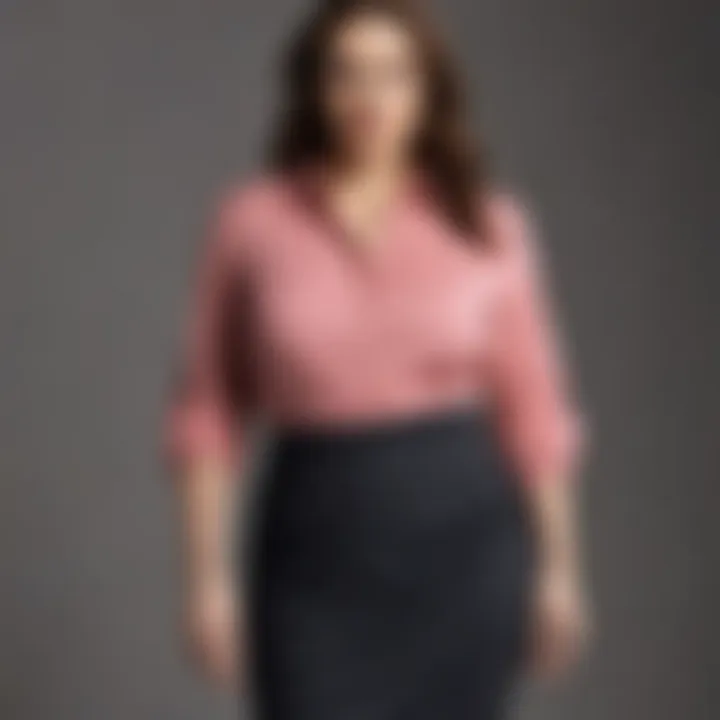 Versatile plus size blouse with a sleek pencil skirt