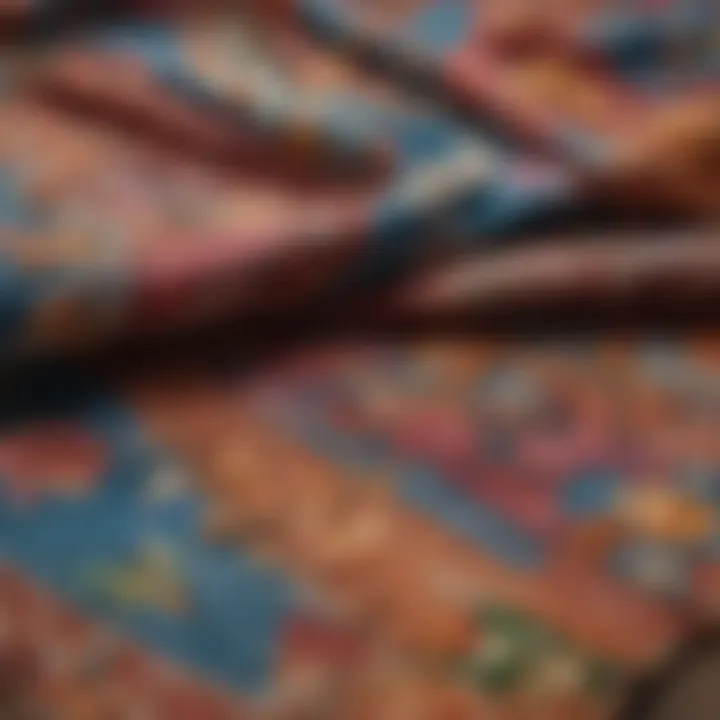 A close-up of unique fabric patterns for custom aprons.