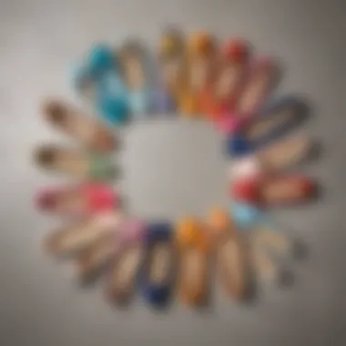 Stylish arrangement of espadrille flats in various colors