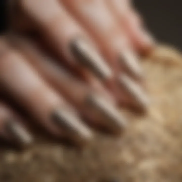 Close-up of a well-applied press-on nail showcasing intricate design