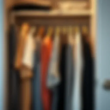 Organized wardrobe with efficient use of space