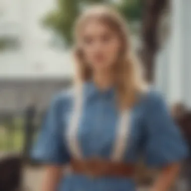 Stylish Country Dress with Modern Accessories Stylish country dress accessorized for a modern look