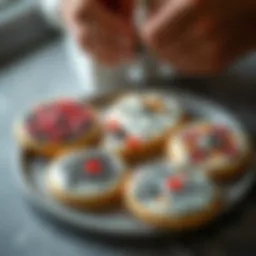 Artistic edible marker designs on cookies