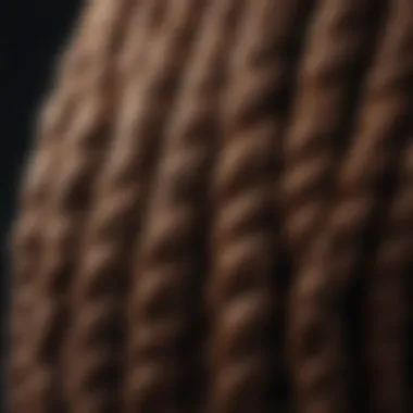 Close-up of kinky Kanekalon braiding hair showcasing its texture