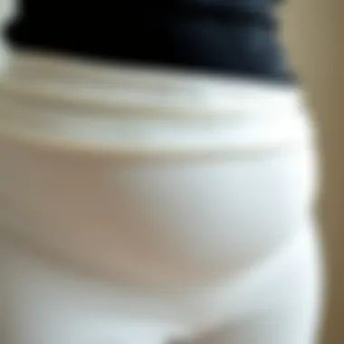 Close-up of breathable fabric used in maternity pants