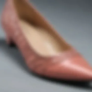 Close-up of pointed toe details on flats