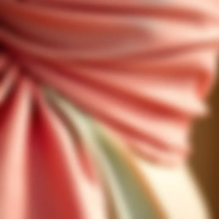 Close-up of fabric textures used in strapless swimwear