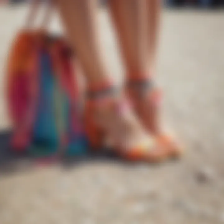 Colorful accessories and footwear for festival style