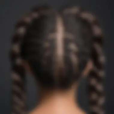 A close-up view of a goddess braid wig showcasing intricate patterns and textures.