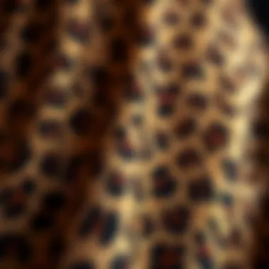 Close-up of leopard print flower patterns on fabric