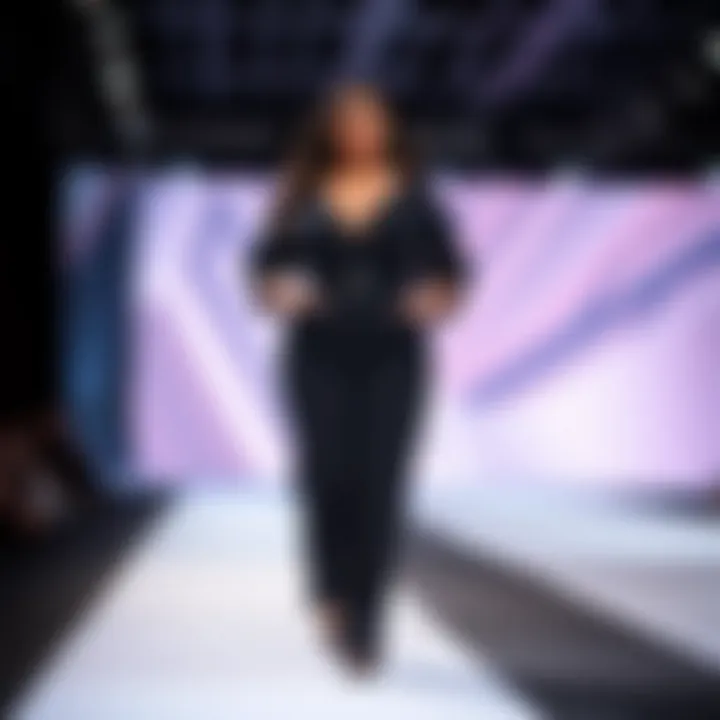 Fashion-forward plus size jumpsuit on a runway