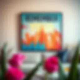 A motivational wall art piece featuring inspiring quotes and vibrant colors.