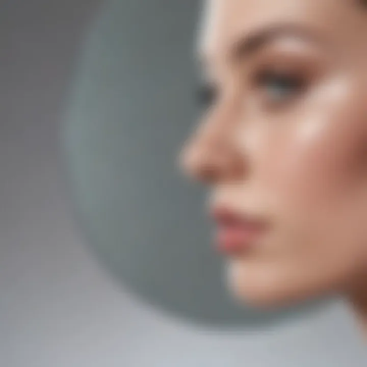 Close-up of a sleek acrylic makeup mirror showcasing its reflective surface