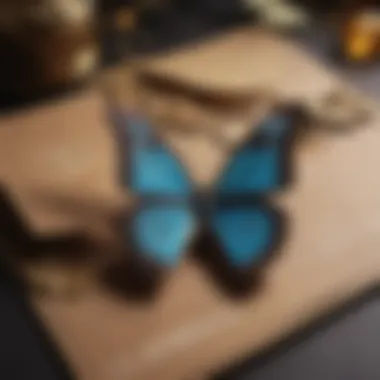 Close-up of eco-friendly materials used for butterfly invitations