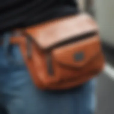 Close-up of a modern fanny pack showcasing its materials and craftsmanship