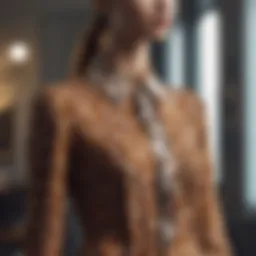 Elegant giraffe blouse displayed on a stylish mannequin