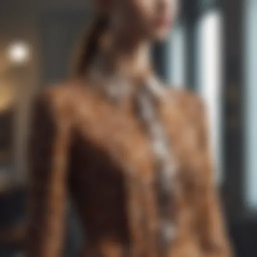 Elegant giraffe blouse displayed on a stylish mannequin