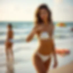 Elegant tankini styles at the beach