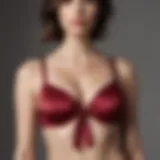 Elegant tie front bra showcased on a minimalist display