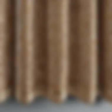 Close-up of intricate fabric patterns used in V-shaped valance