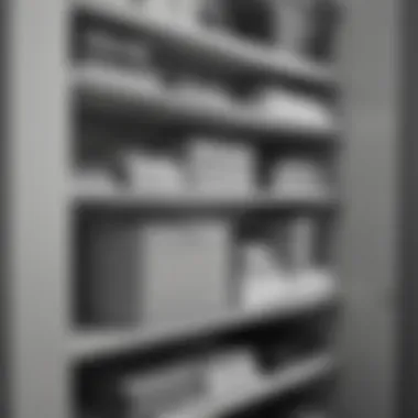 Gray Shelf Paper Enhancing Wardrobe Organization Stylish gray shelf paper used in wardrobe organization