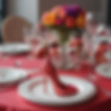 Colorful high heel table settings