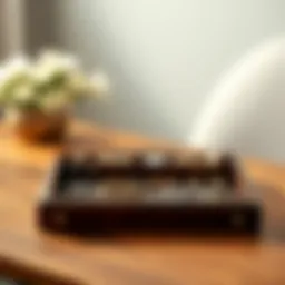 Elegant wooden jewelry storage tray with lid