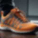 Close-up view of Merrell lightweight sneaker showcasing innovative materials