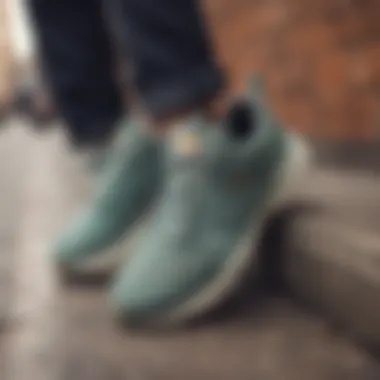 Lifestyle shot of Merrell lightweight sneakers in an urban setting