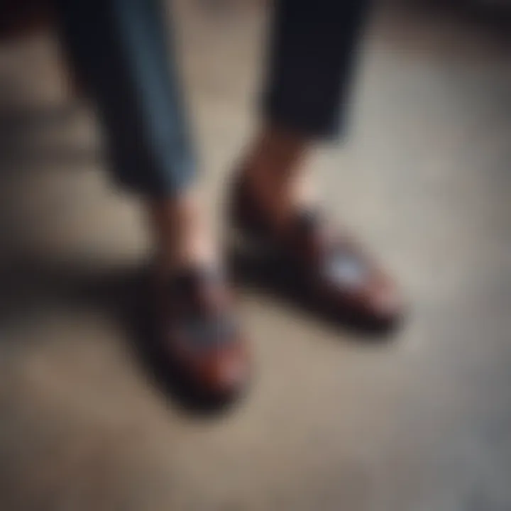 Elegant plaid loafers in a formal setting