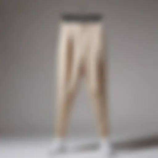 Stylish pleated joggers displayed on a hanger