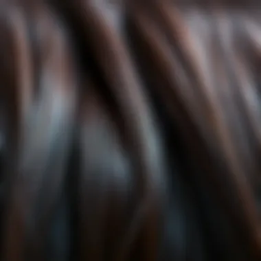 Close-up of high-quality hair extension strands with a rich sheen