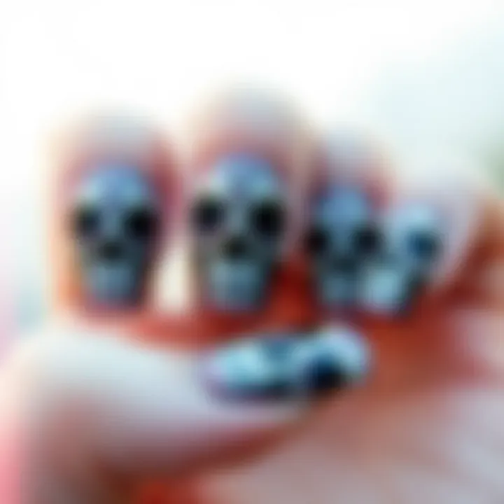 Cultural context of skull art represented through nail stickers