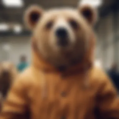 Sustainable materials used in the production of stuffed bear costumes, emphasizing ethical fashion.