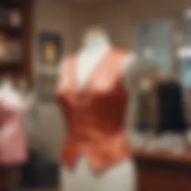 Elegant silk vest displayed on a mannequin in a boutique setting