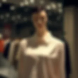 Elegant long side slit shirt on a stylish mannequin