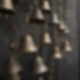 A collection of intricately designed small metal bells showcasing various styles and finishes.