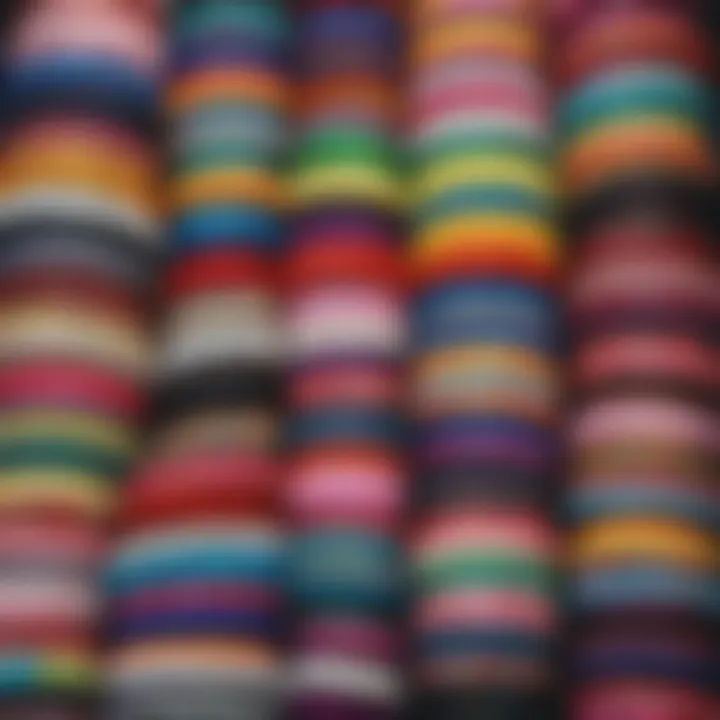 A selection of colorful headbands on display