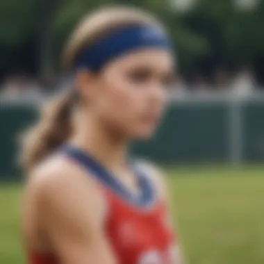 Youth athlete wearing a headband during a game