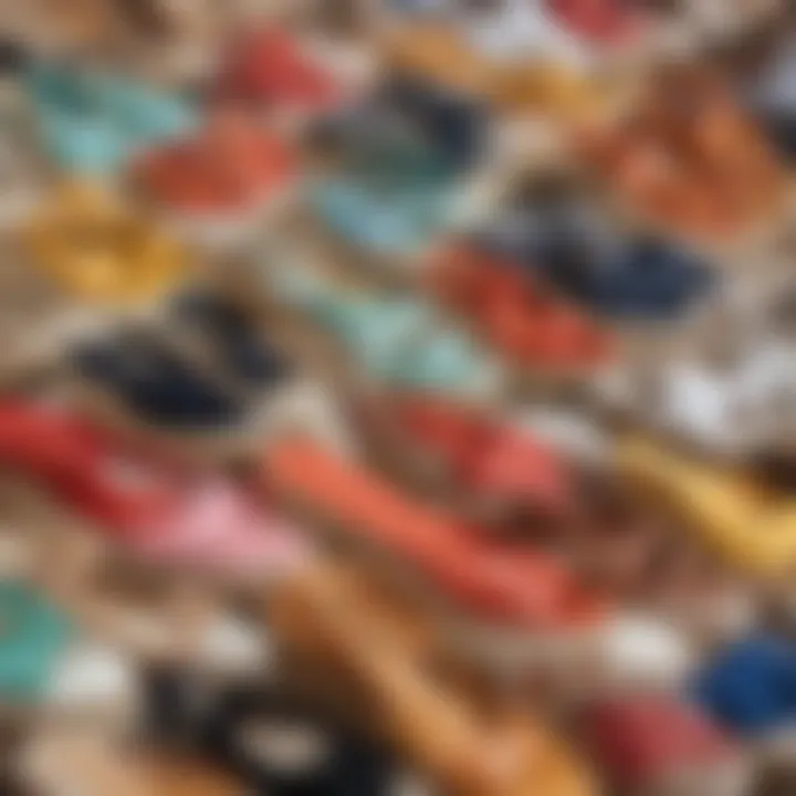 A diverse color palette of casual wedges displayed